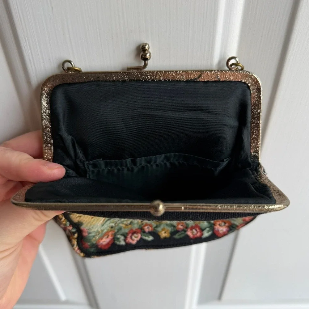 Vintage 1950's Walborg French Country Tapestry Woven‎ Clutch Purse